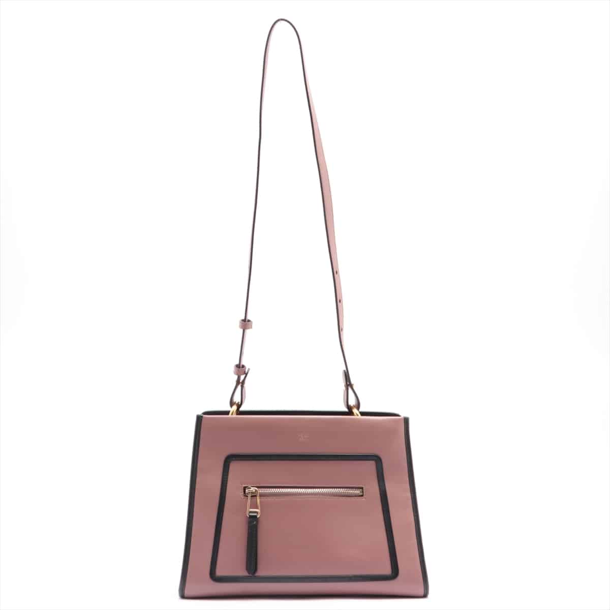 Fendi Runaway Leather 2way shoulder bag Pink beige 8BH344