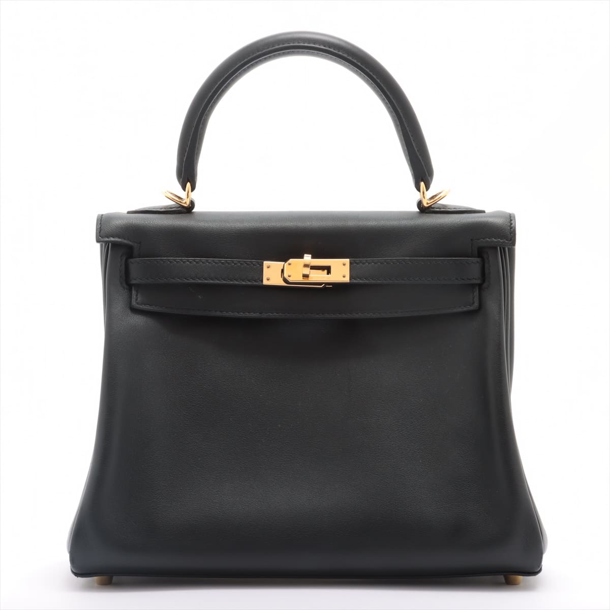 Hermès Kelly 25 Veau Swift Black Gold Metal fittings T:2015