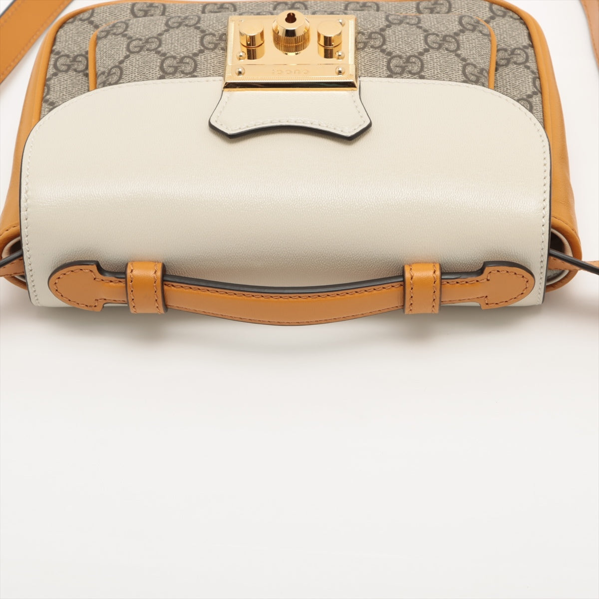 Gucci GG Supreme PVC & leather Shoulder bag Beige x yellow 658487