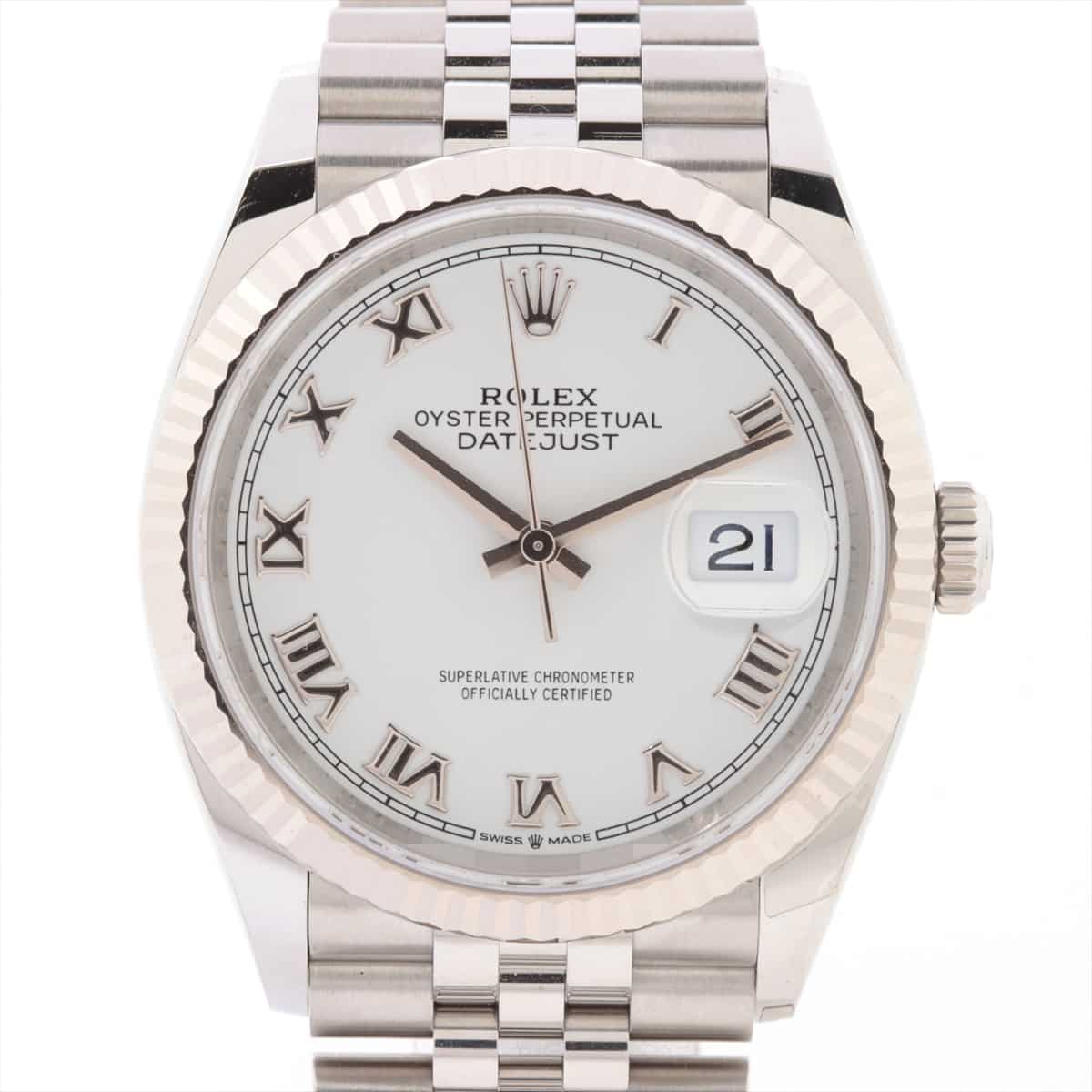 Rolex Datejust 126234 SS×WG AT White-Face links 7