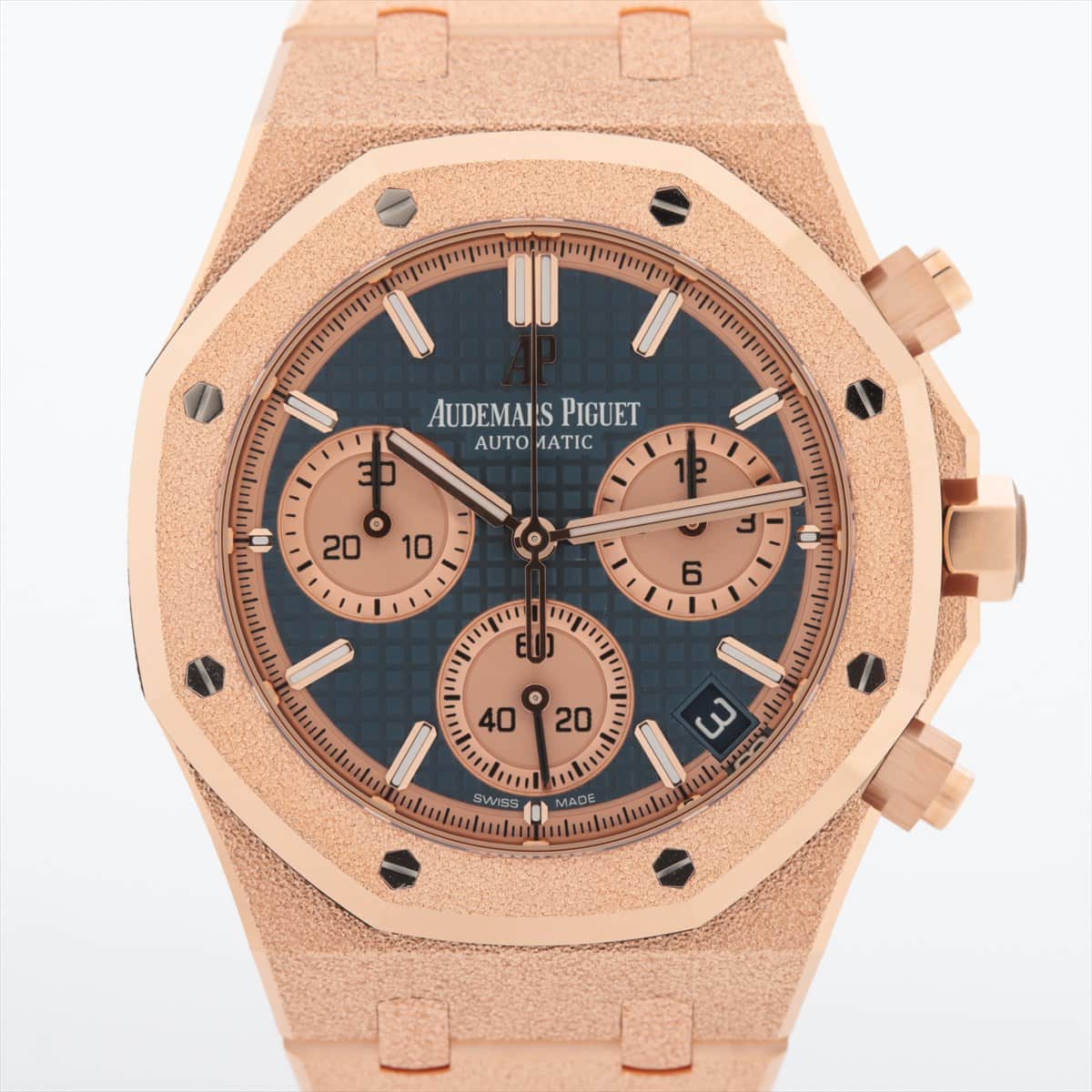 Audemars Piguet Royal Oak Chronograph frosted gold 26239OR.GG.1224OR.01 PG AT Blue-Face Extra-Link3