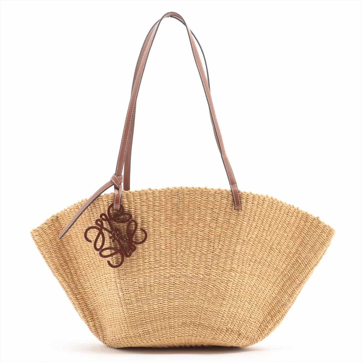 Loewe Small shell basket Straw & leather Straw bag Beige