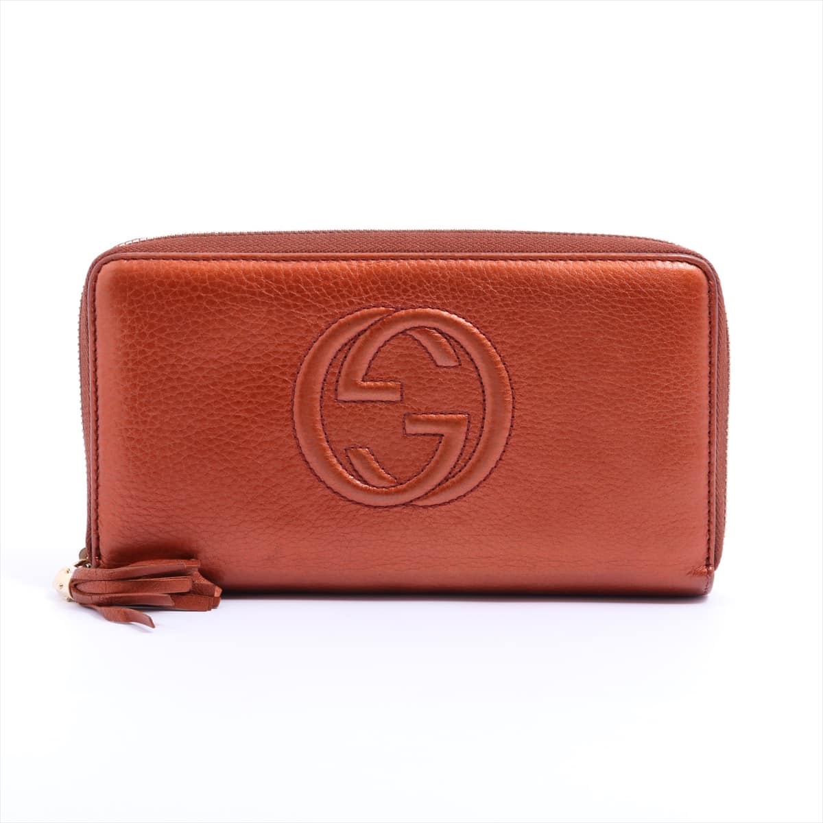 Gucci Soho 308280 Leather Round-Zip-Wallet Orange