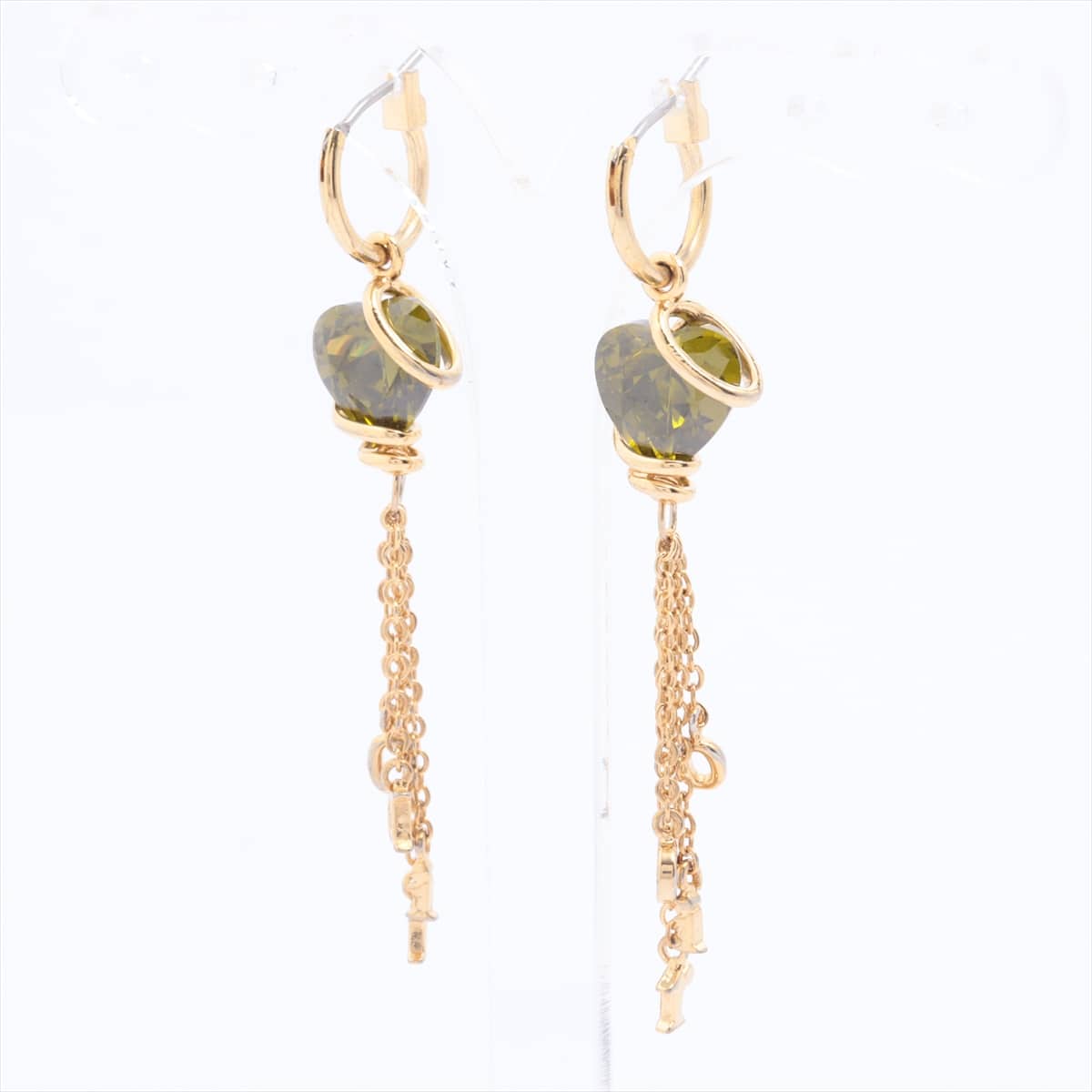 Christian Dior Piercing jewelry (for both ears) GP Gold Peridot
