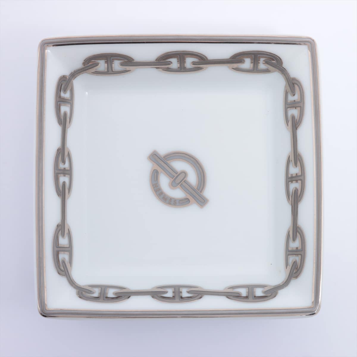 Hermès Chaîne d'Ancre Small plate Ceramic White scratch