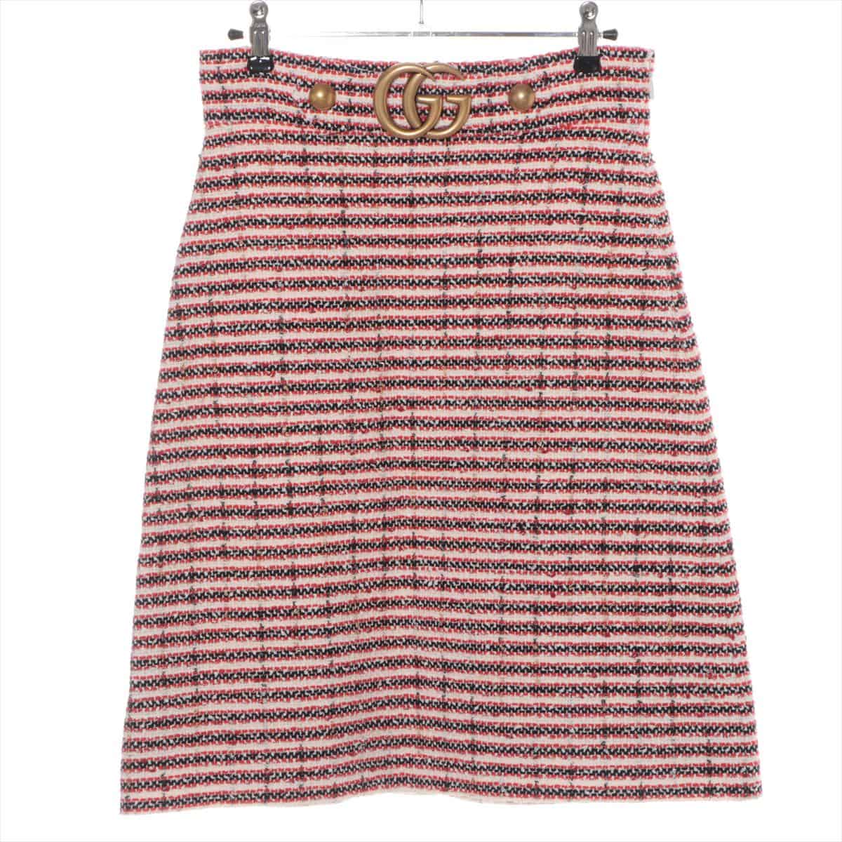 Gucci Double G 17 years Tweed Skirt 38 Ladies' Red  430572