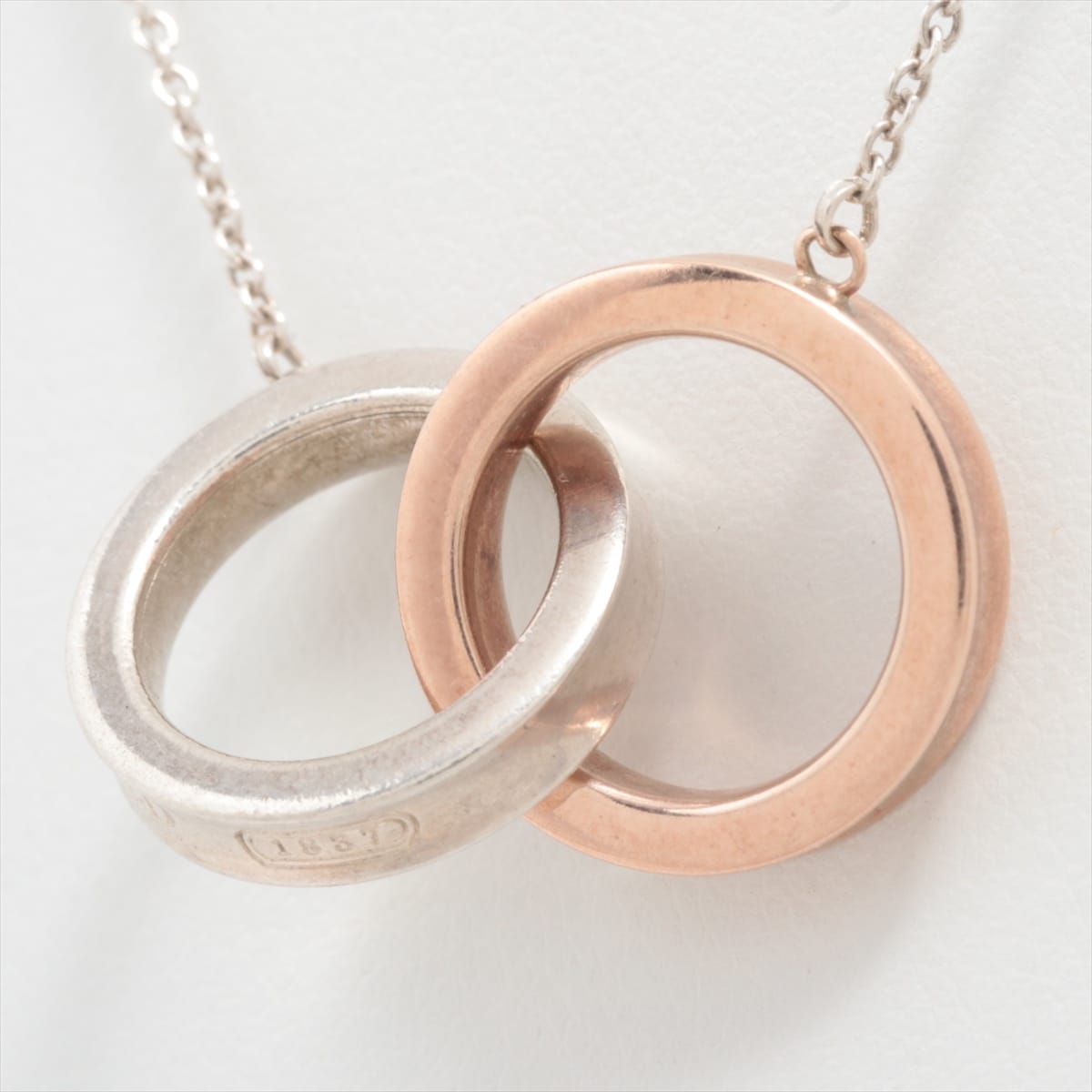 Tiffany 1837 Interlocking Circle Necklace 925 x metal 5.1g Gold × Silver