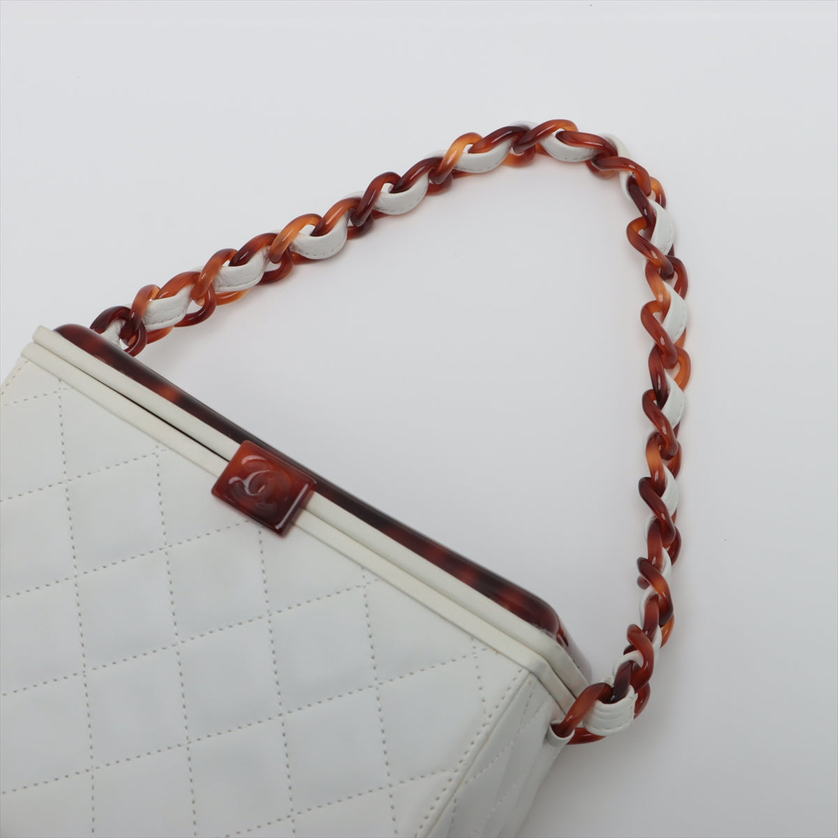 Chanel Matelasse Lambskin Vanity bag tortoiseshell White Silver Metal fittings 4XXXXXX