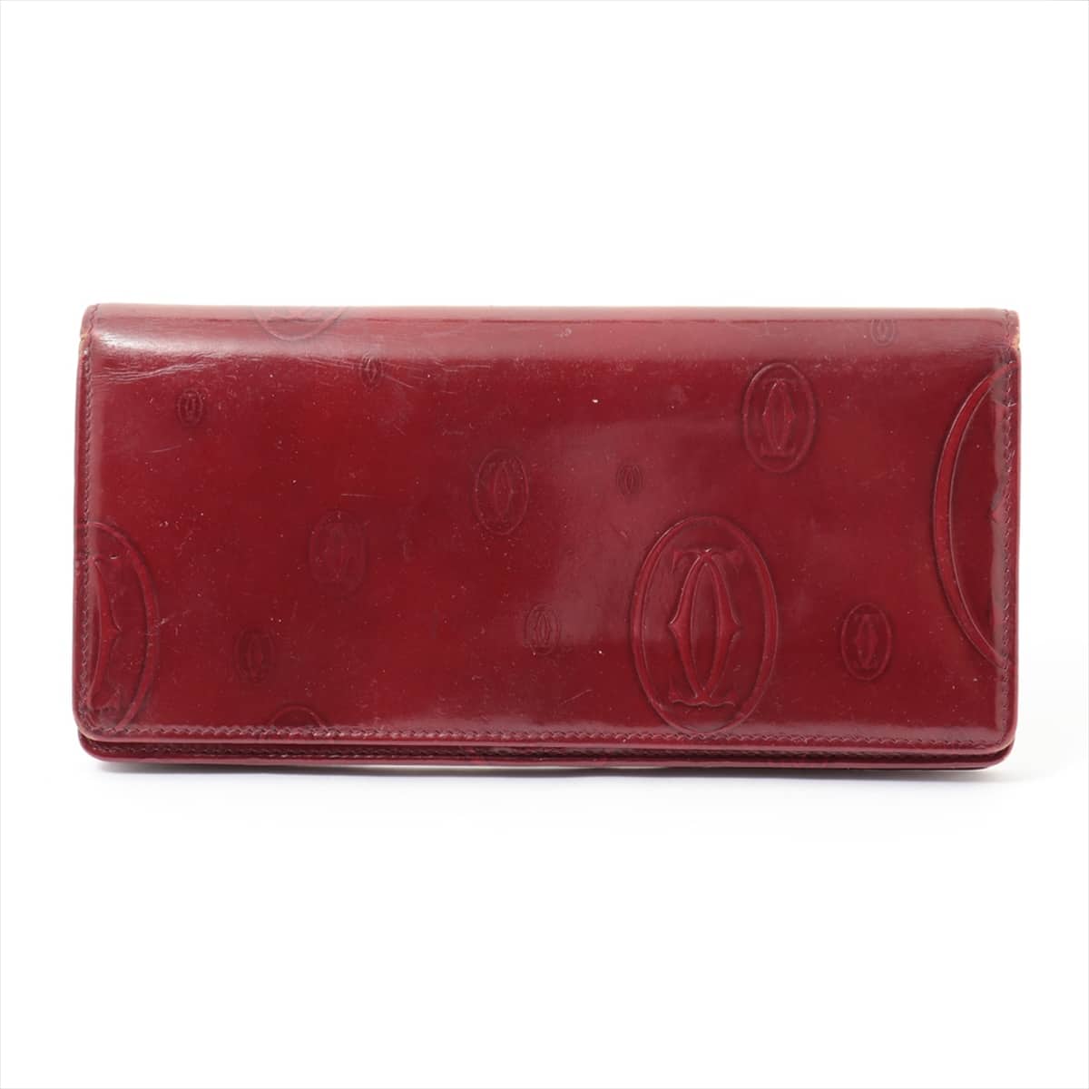 Cartier Happy Birthday Patent leather Wallet Bordeaux