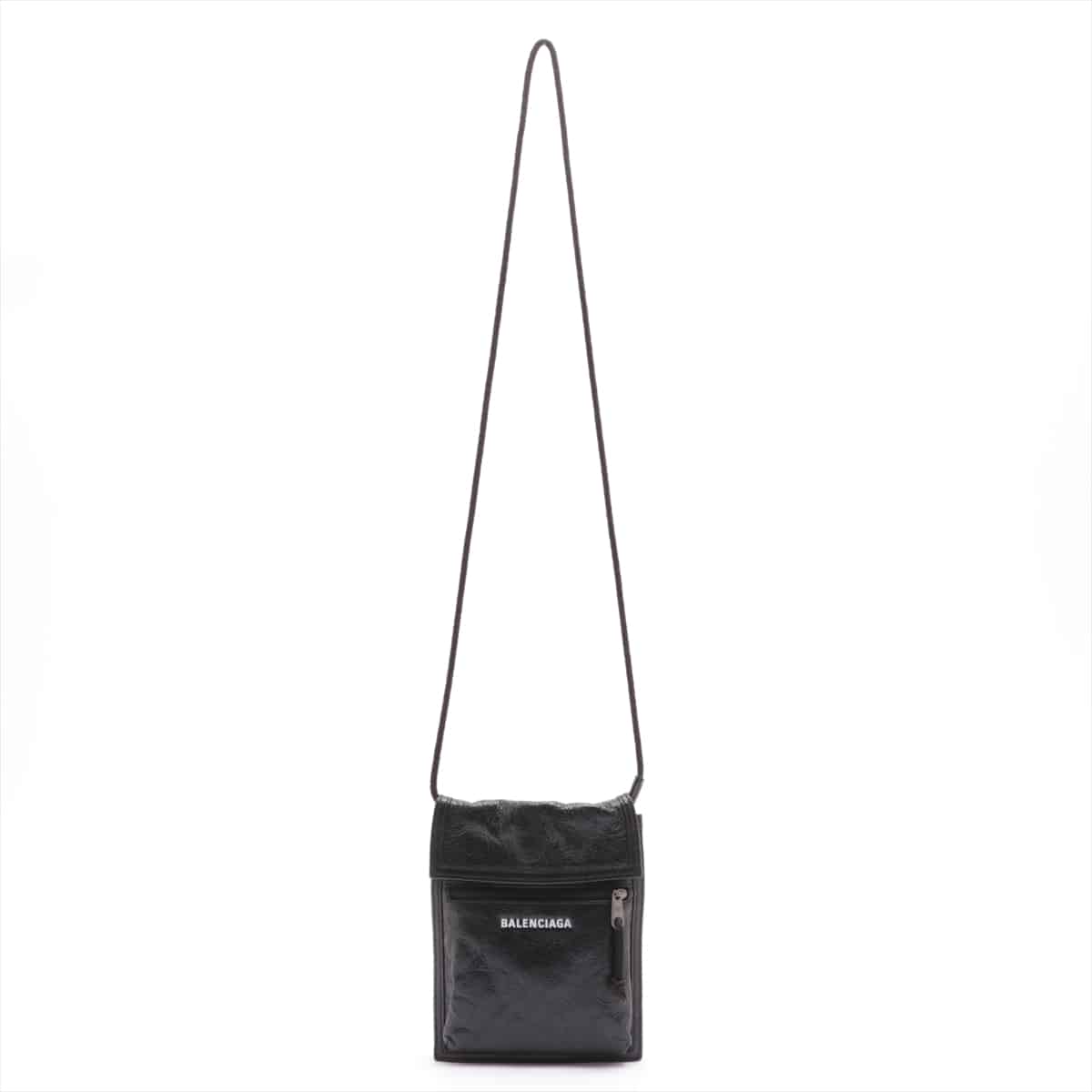 Balenciaga Explorer Leather Shoulder bag Black 532298