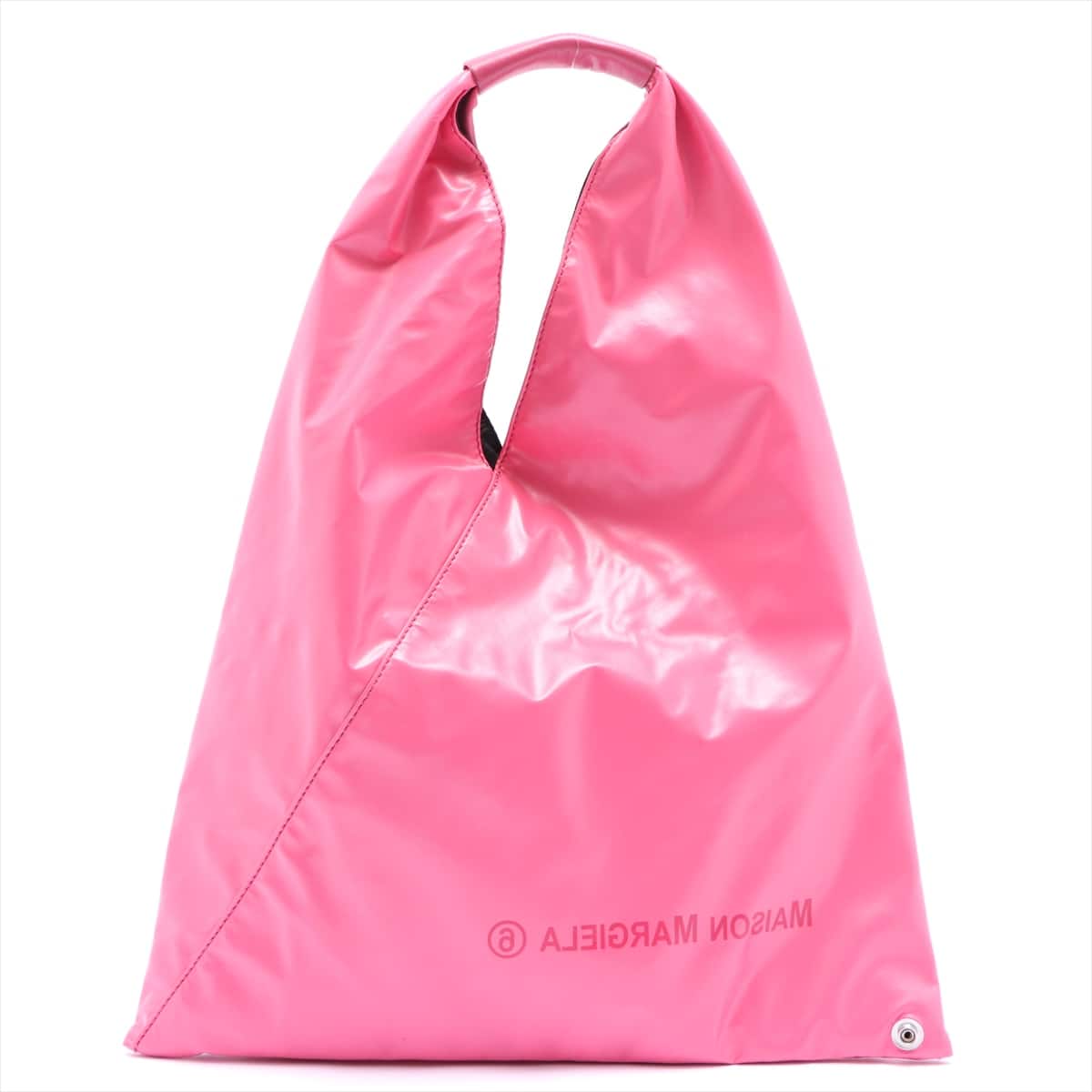 MM6 Triangle PVC & leather Hand bag Pink Gold