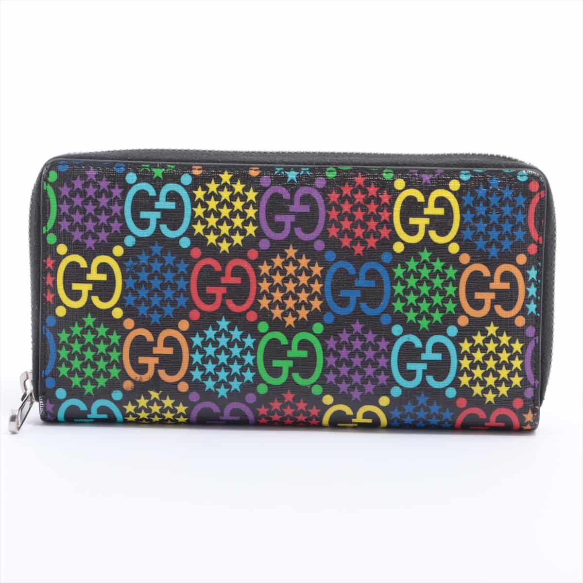 Gucci GG cychedelic 601079 PVC & leather Round-Zip-Wallet Multicolor