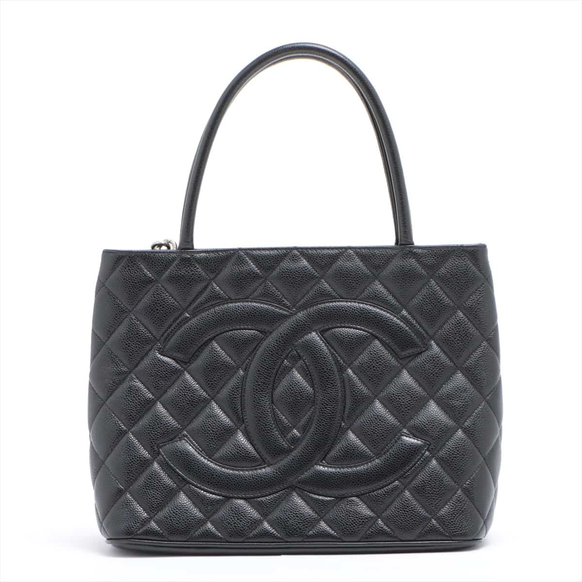 Chanel Re-release Caviarskin Tote bag Black Silver Metal fittings 7XXXXXX