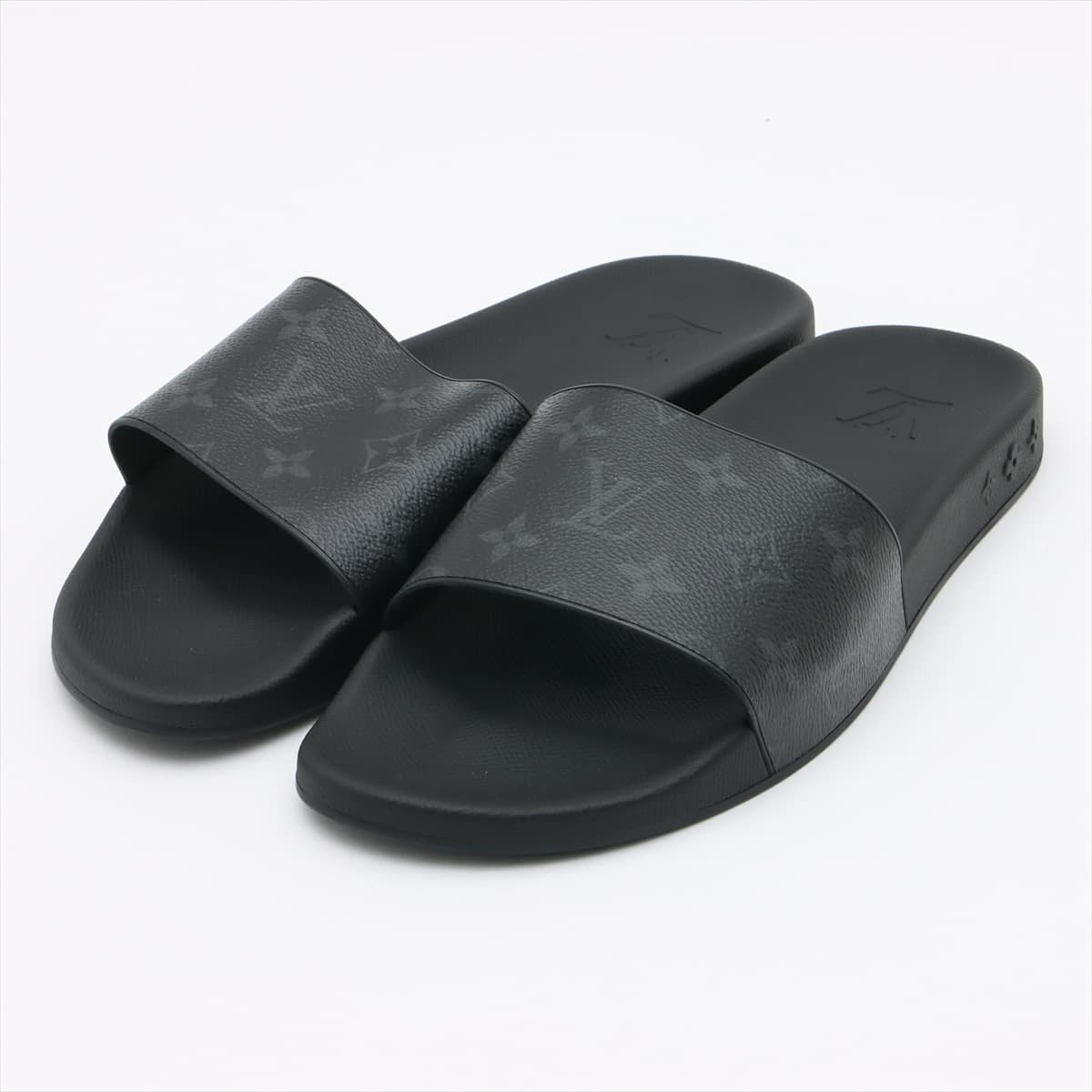 Louis Vuitton Waterfront line 20 years Rubber Sandals 8 Men's Black Monogram VS0230