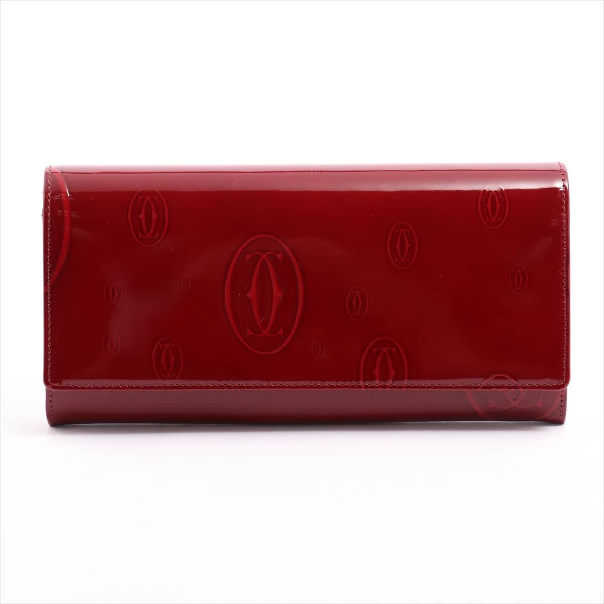 Cartier Happy Birthday Patent leather Wallet Bordeaux