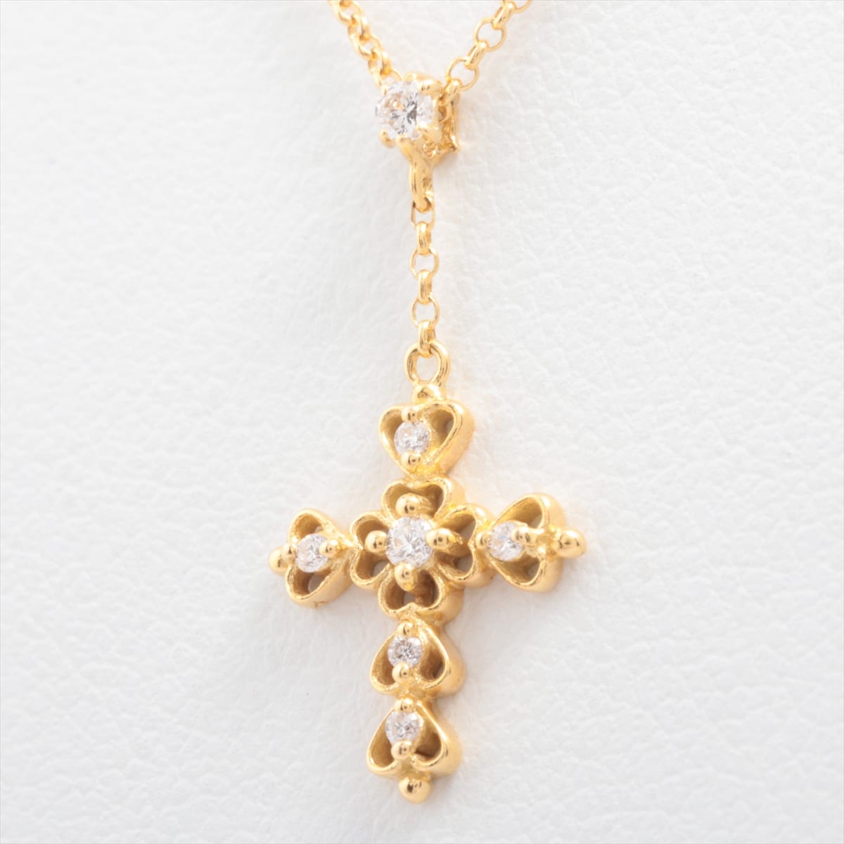 AHKAH AHKAH Genne rosary diamond Necklace K18YG 0.06ct