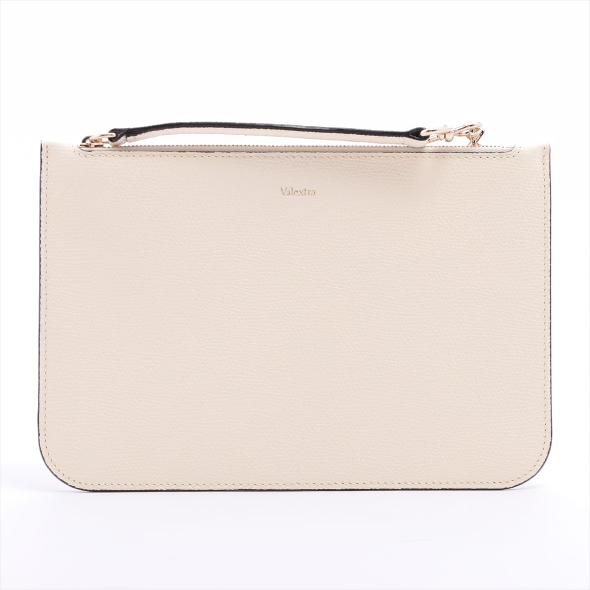 Valextra Leather Pouch White