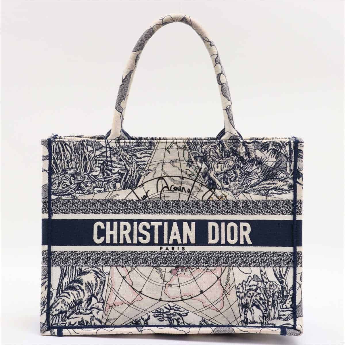 Christian Dior Book Tote canvas Tote bag Navy blue