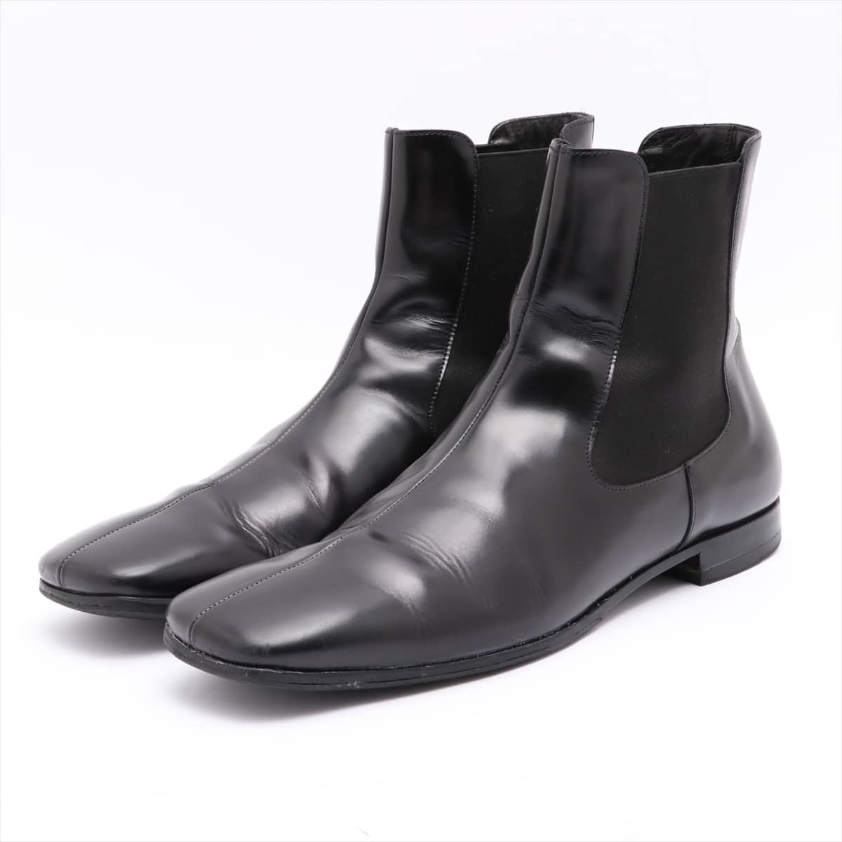 Prada Leather Side Gore Boots 8.5 Men's Black
