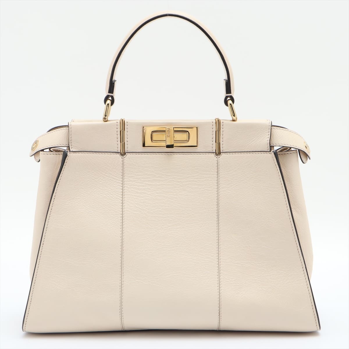 Fendi PEEKABOO REGULAR Leather 2way handbag White 8BN290