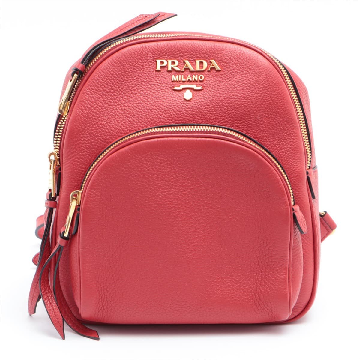 Prada Leather Backpack Red 1BZ051 open papers
