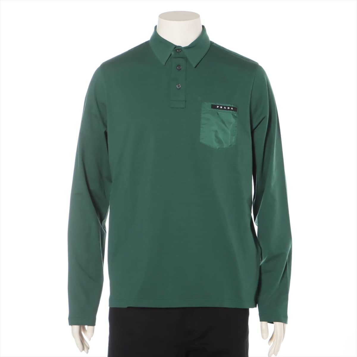 Prada 19-year Cotton Polo shirt M Men's Green