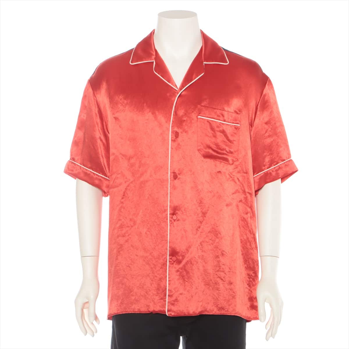 Gucci 19-year Acetate Shirt 50 Men's Red  Silk switching