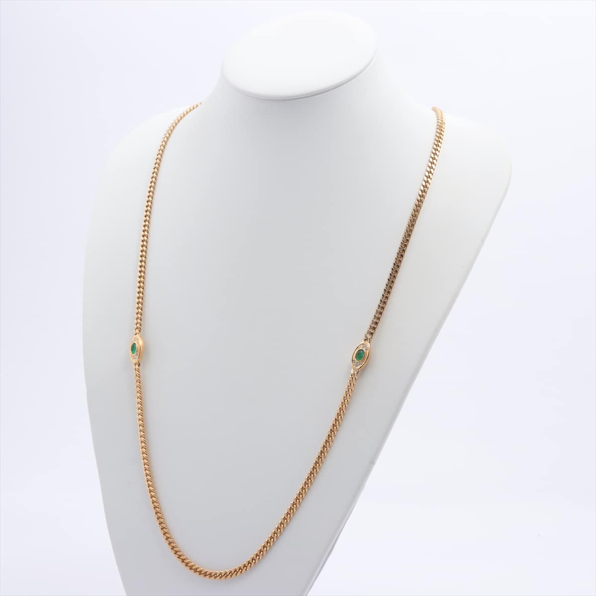 Christian Dior Necklace GP×inestone Gold Color stone