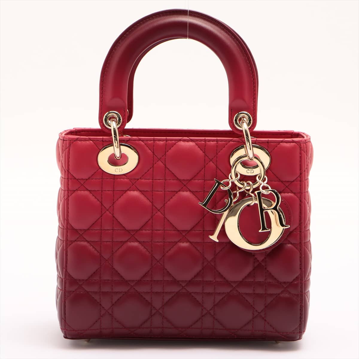 Christian Dior My Lady Dior Cannage Leather 2way shoulder bag Red x pink