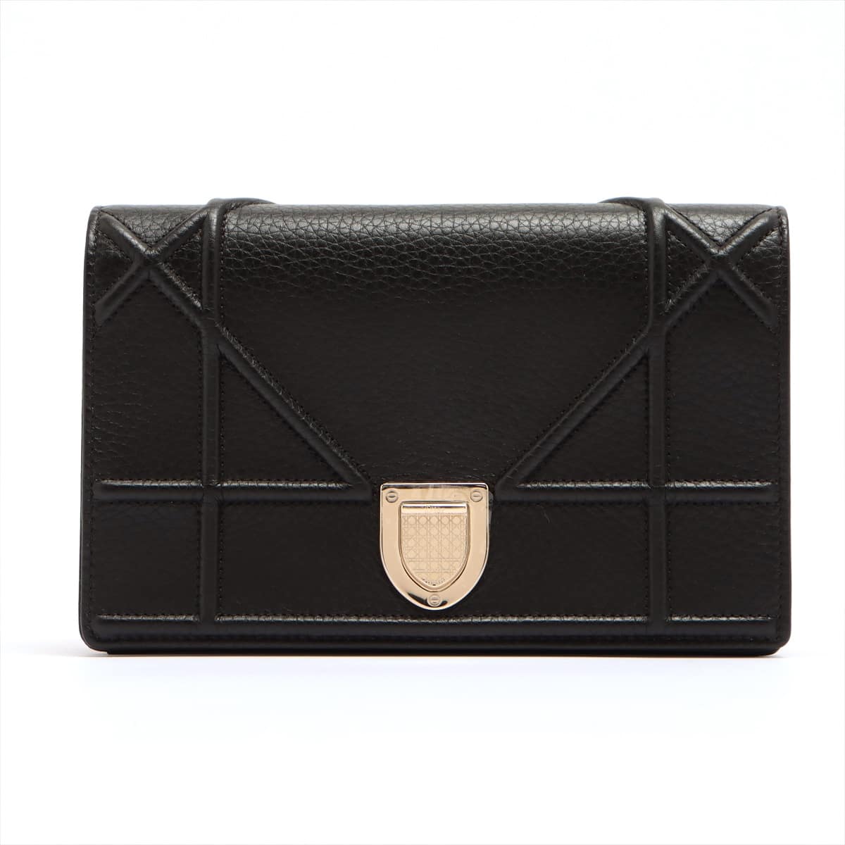 Christian Dior Diorama Leather Chain wallet Black