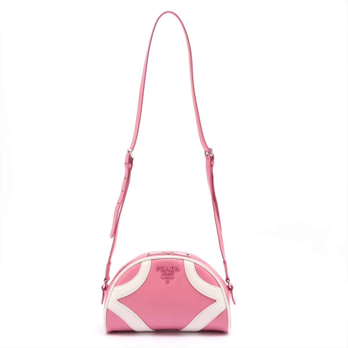Prada Leather Shoulder bag Pink 1BH140 open papers