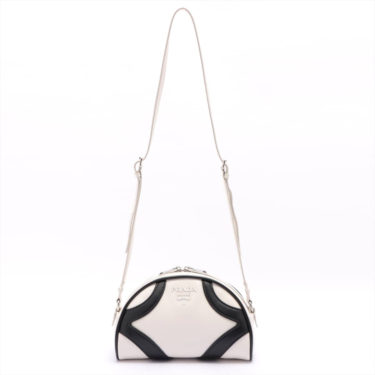 Prada Leather Shoulder bag White 1BH140 1BH140 open papers