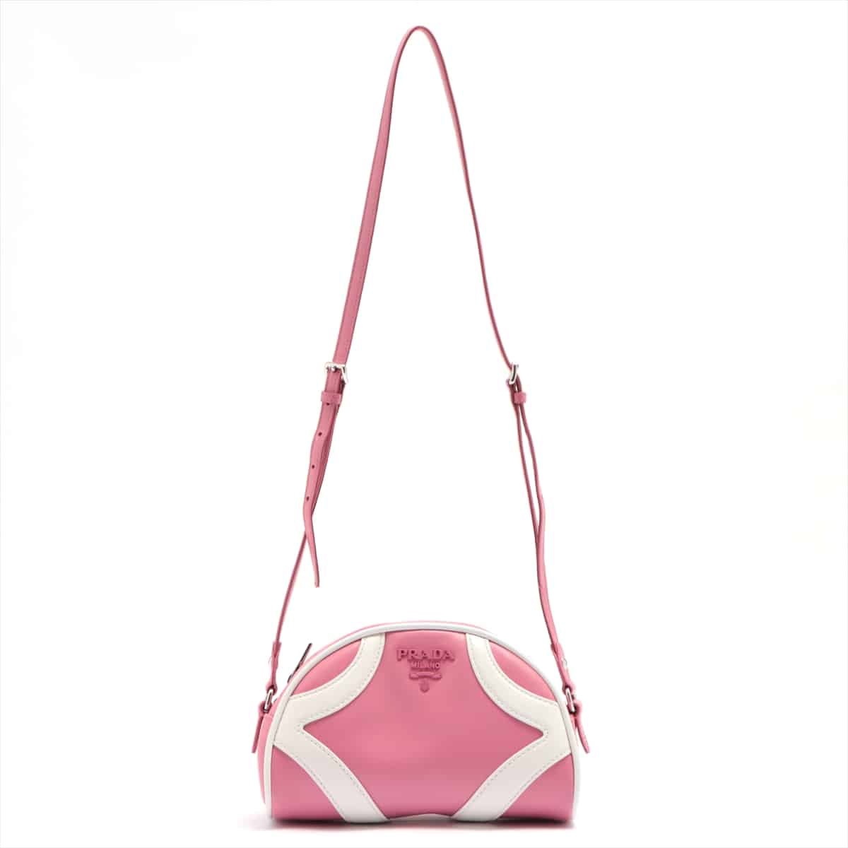 Prada Leather Shoulder bag White x pink 1BH140