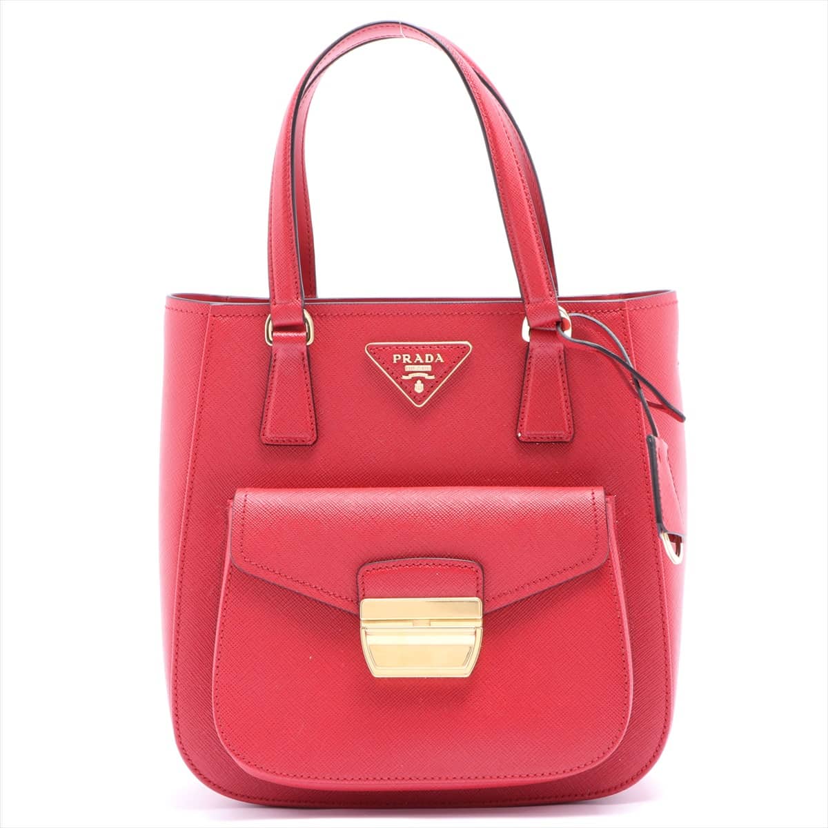 Prada Saffiano Lux 2way handbag Red