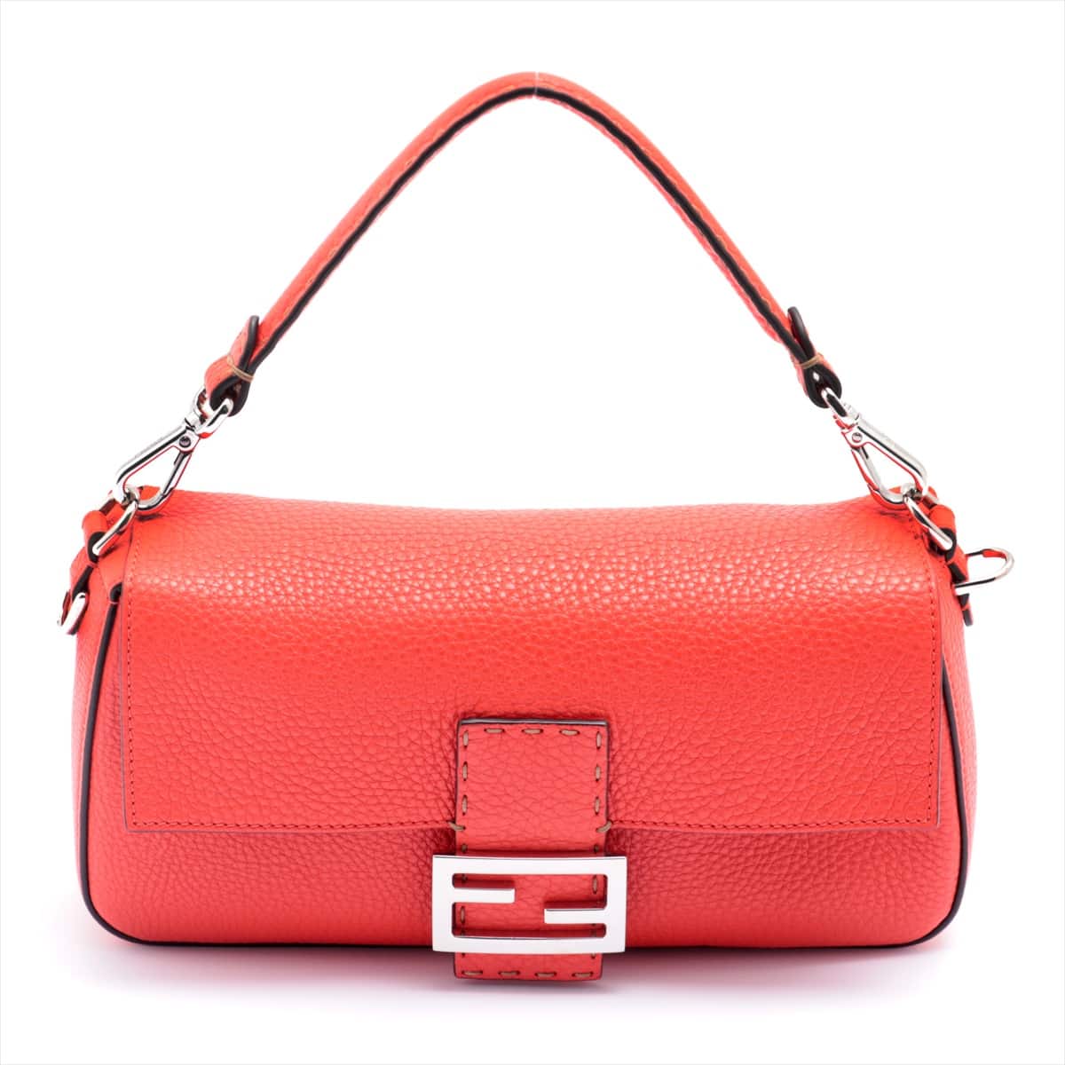 Fendi Selleria Mamma Baguette Leather 2way shoulder bag Red 8BR600