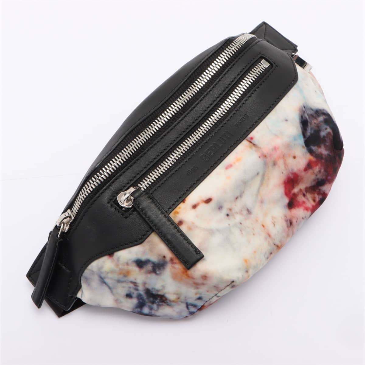 Berluti Nylon & Leather Sling backpack Black × White