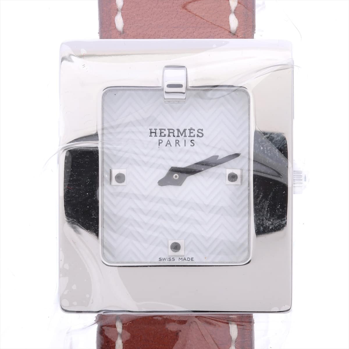 Hermès Belt Watch BE1.110 SS & Leather QZ White-Face