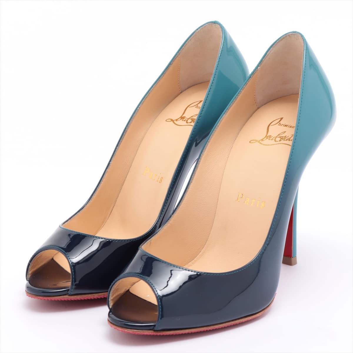 Christian Louboutin Patent leather Open-toe Pumps 36 Ladies' Blue