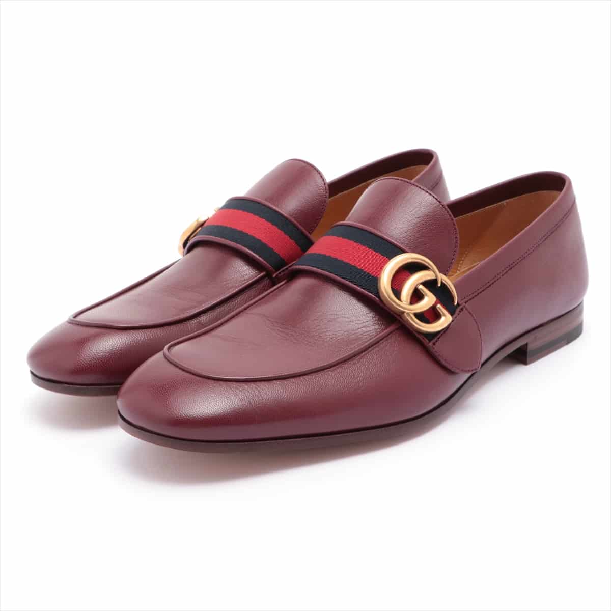 Gucci Sherry Line Leather Loafer 7 1/2 Men's Bordeaux 428609 GG Marmont