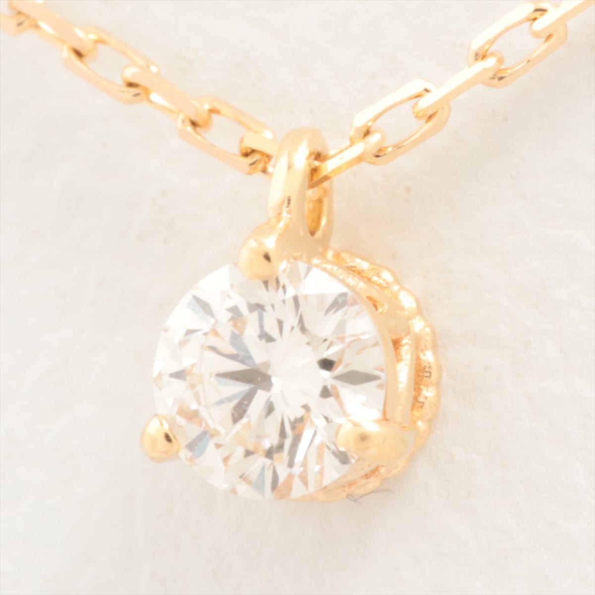 Aget agete diamond Necklace K18YG 0.08ct