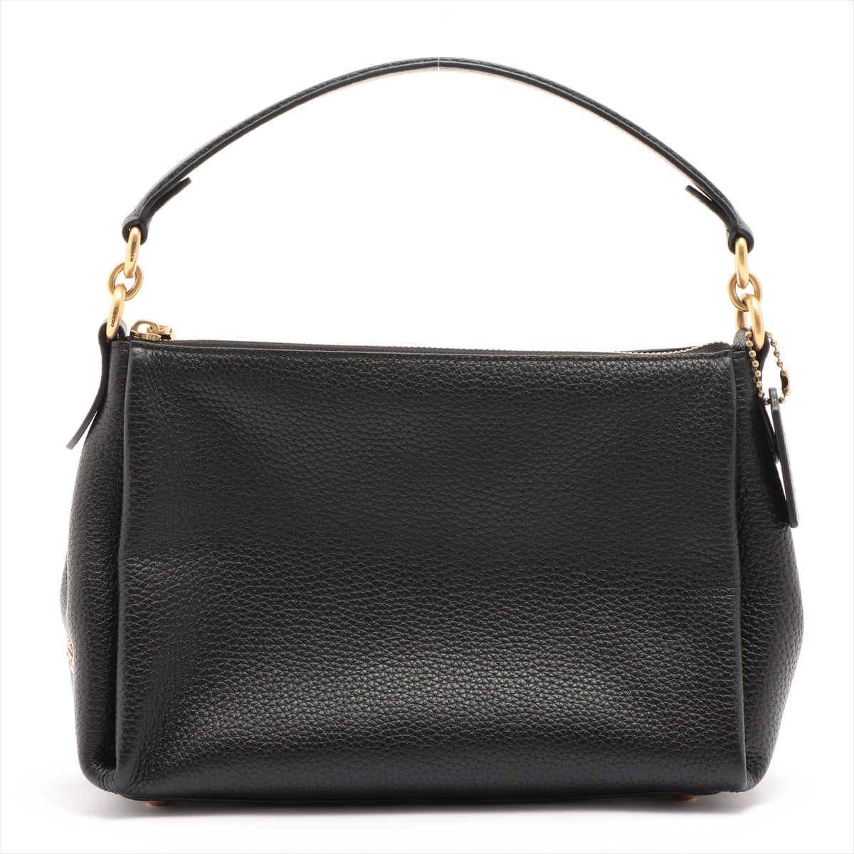 COACH Shea Leather 2way handbag Black 93811