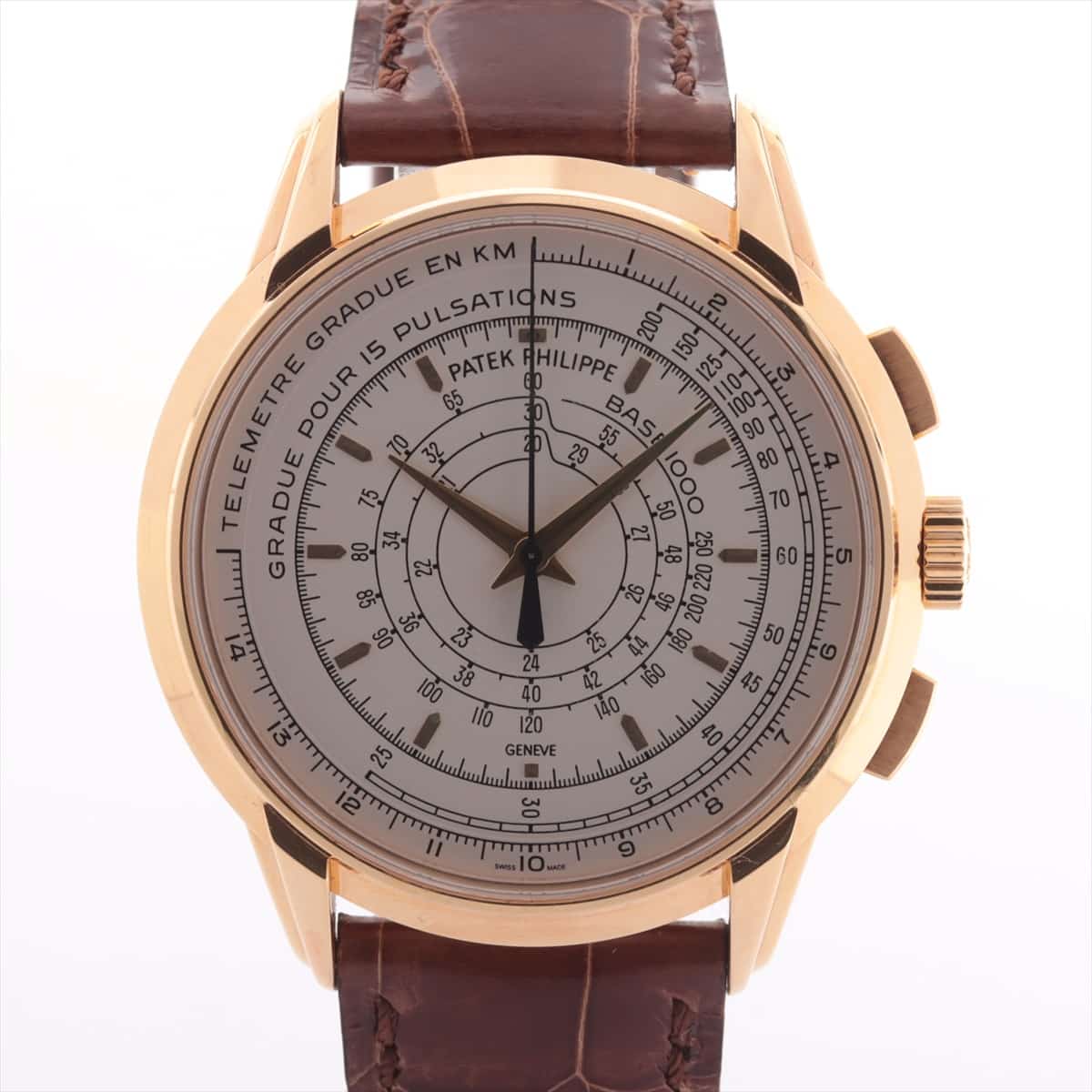 Patek Philippe Multi-scale Chronograph 5975J-001 750 & leather AT White-Face
