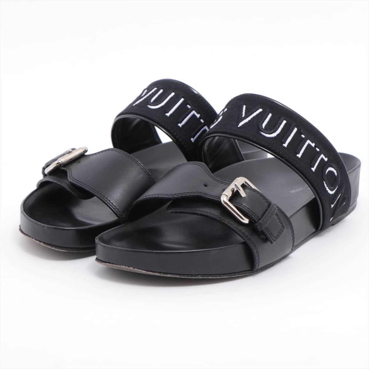 Louis Vuitton 18 years Nylon & Leather Sandals 35 Ladies' Black Laurier Line MA1108