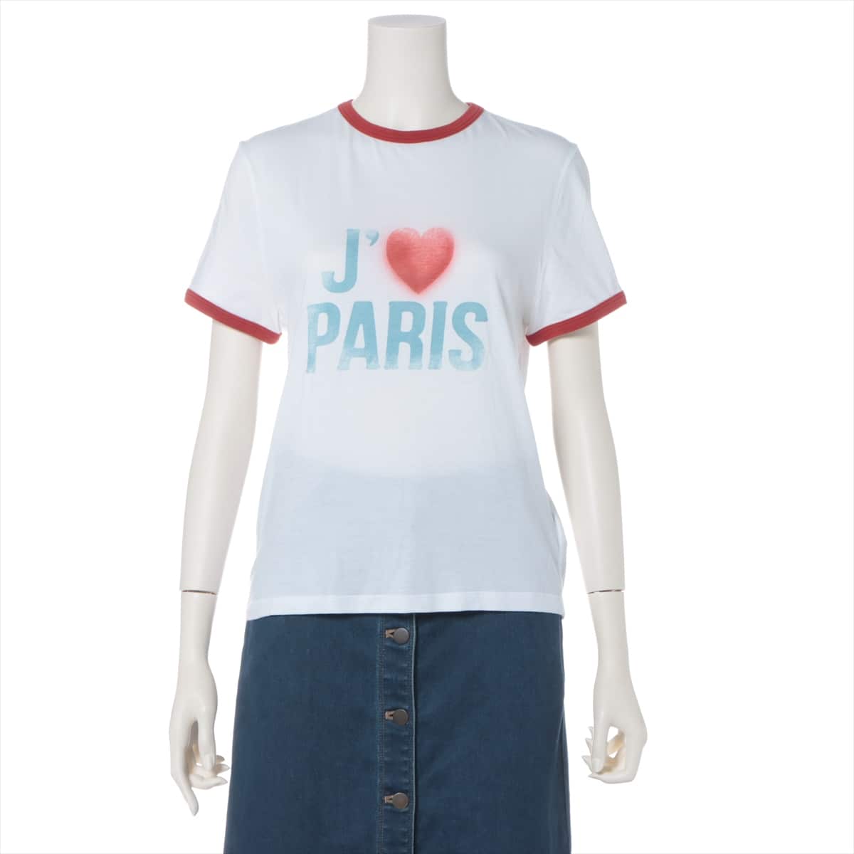Christian Dior 21 years Cotton T-shirt XS Ladies' White  I LOVE PARIS PRINT