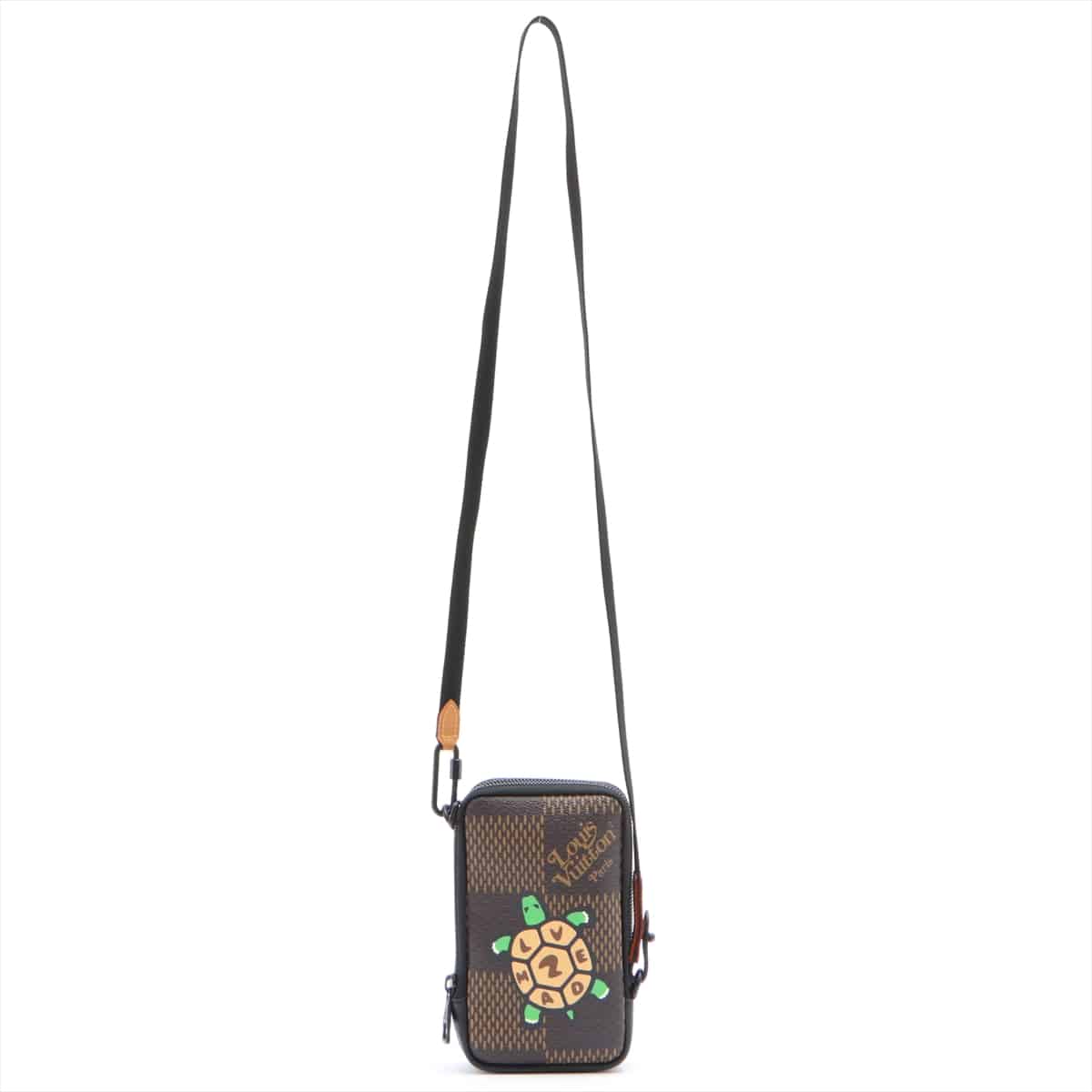 Louis Vuitton x NIGO Damier giant Double phone pouch N40377 Black × Brown TR3280
