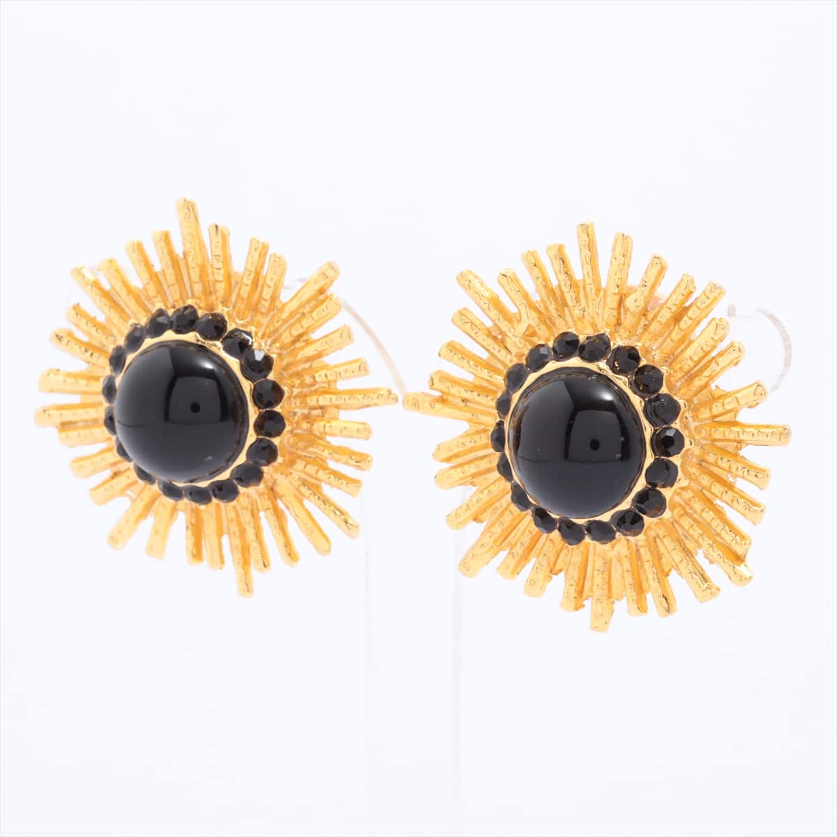 VERSACE Earrings (for both ears) GP Gold Color stone