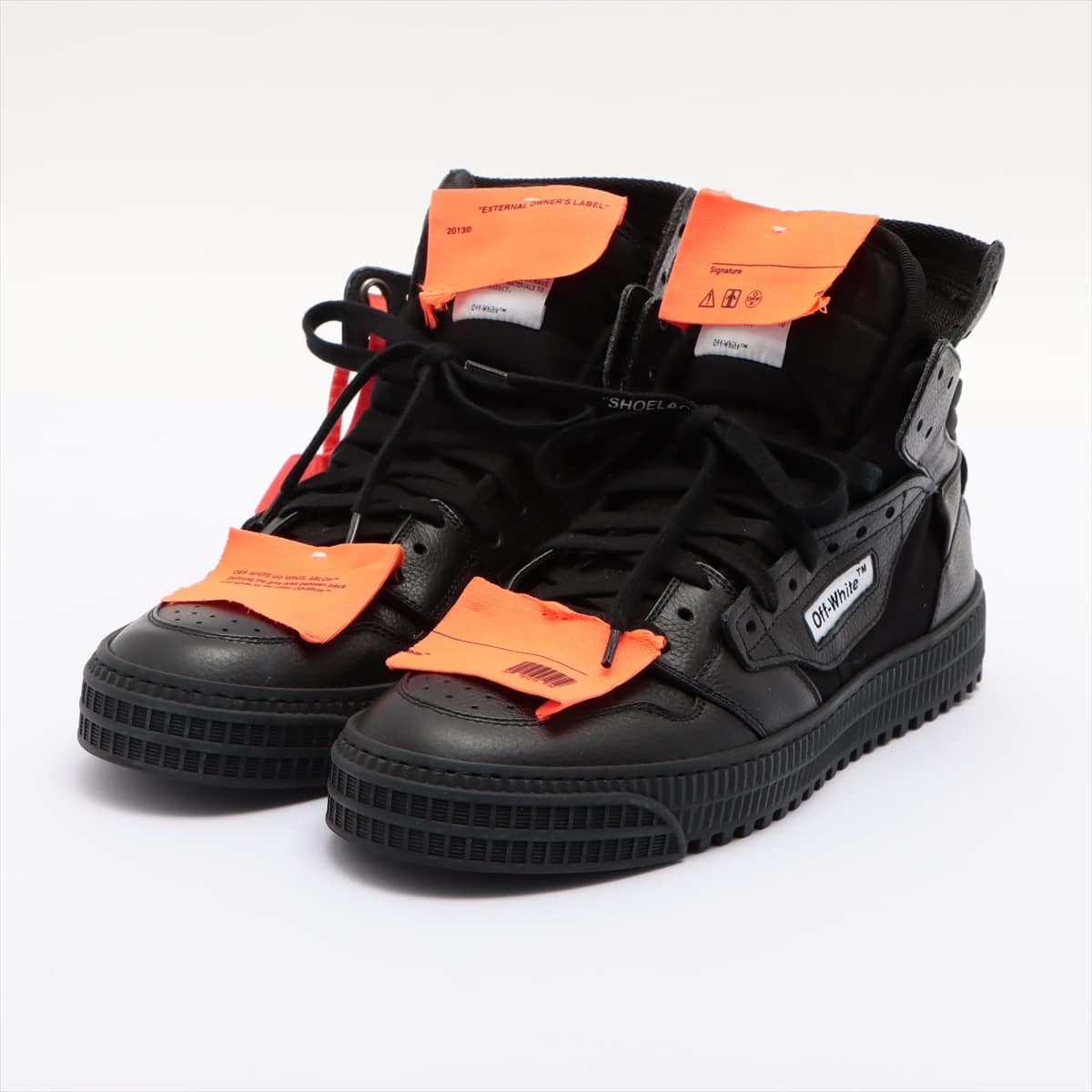 Off-White Leather High-top Sneakers 41 Men's Black Off court 3.0