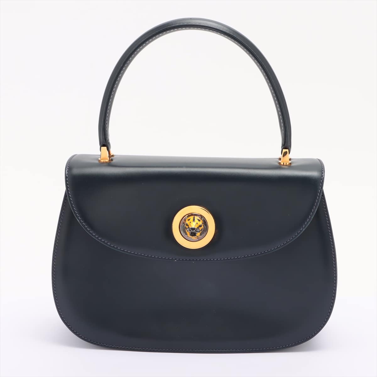 Gucci Old Gucci Leather Hand bag Navy blue
