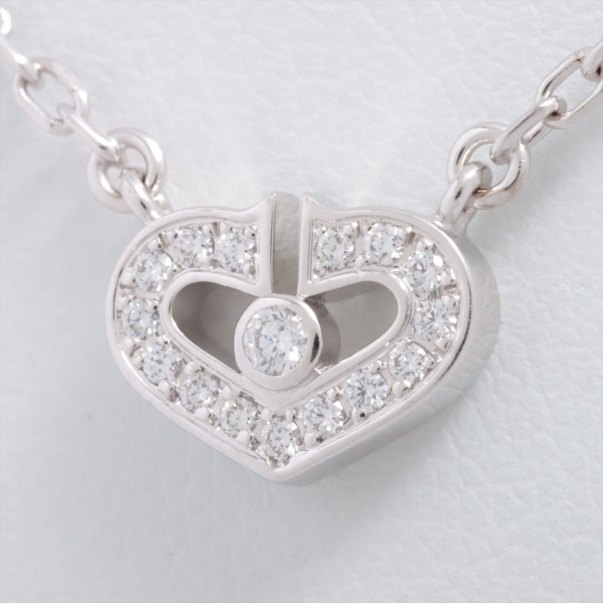 Cartier C Heart diamond Necklace 750 WG 4.4g
