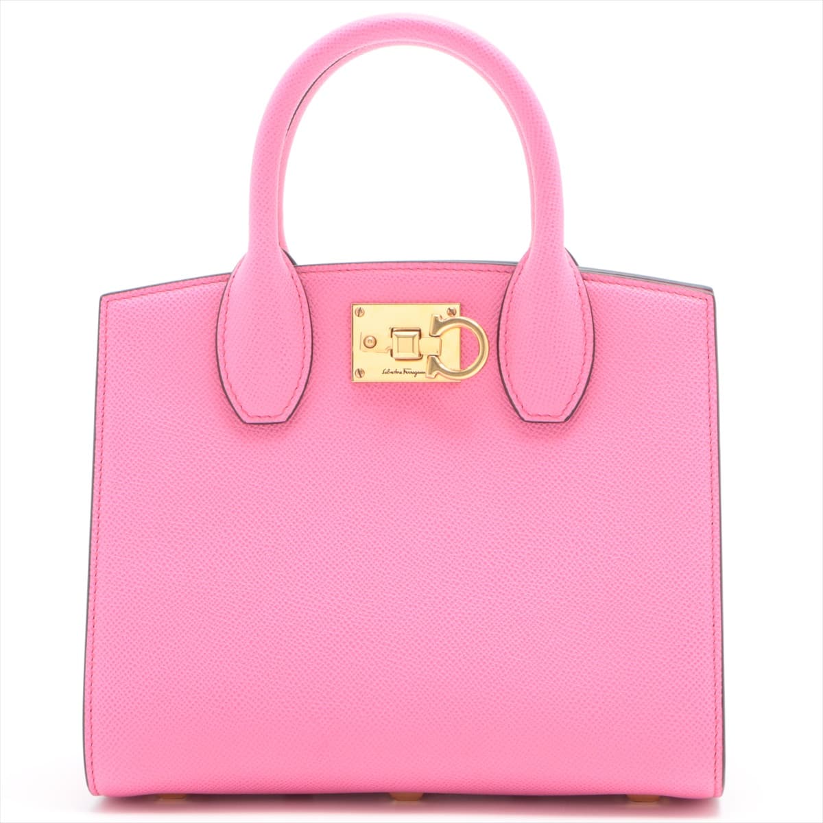 Ferragamo Gancini Studio Leather 2way handbag Pink